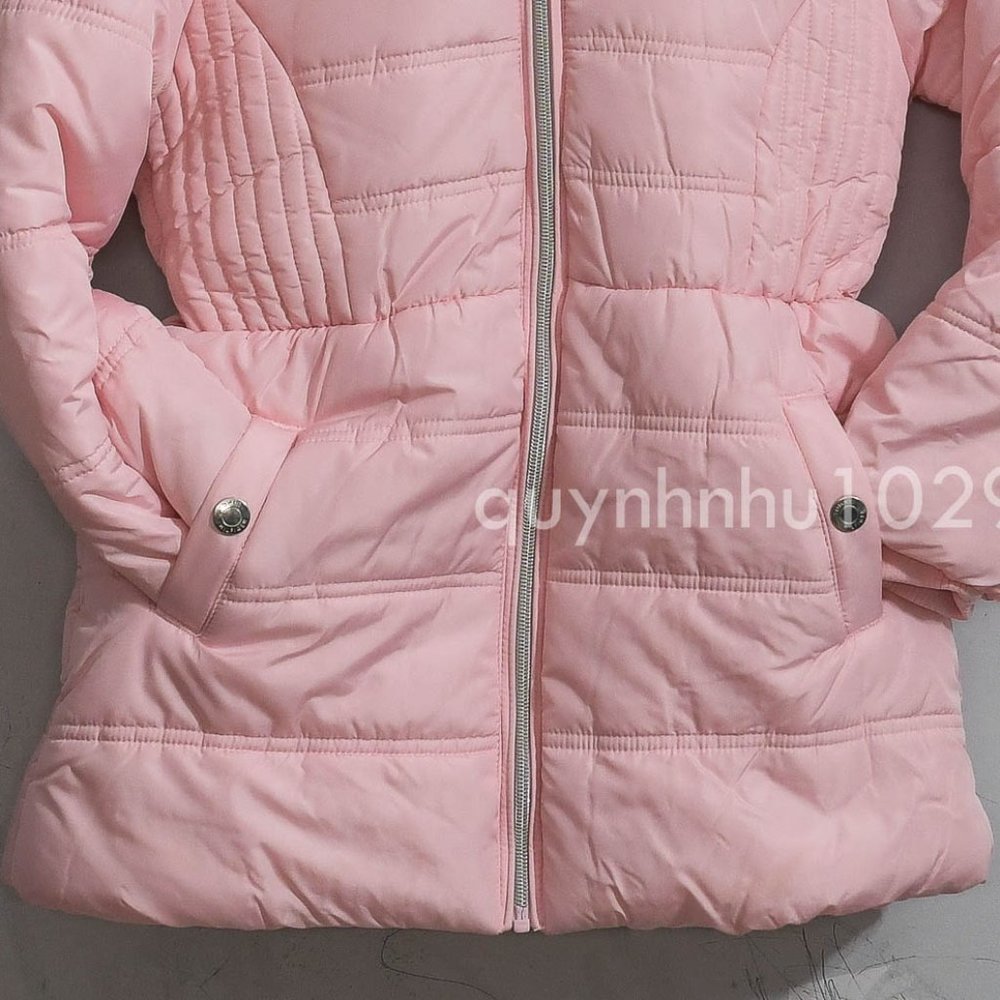 NWT Tommy Hilfiger Girls Fleece Lined Puffer Jacket PINK . - Picture 5 of 10